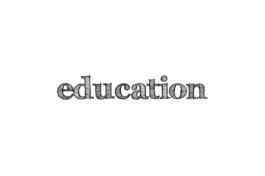 Digital png text of education on transparent background