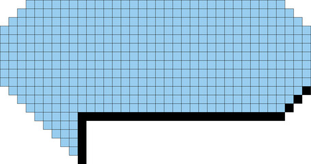 Digital png illustration of blue speech bubble on transparent background