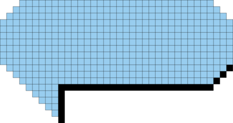 Digital png illustration of blue speech bubble on transparent background