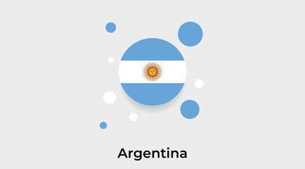 Argentina flag bubble circle round shape icon colorful vector illustration