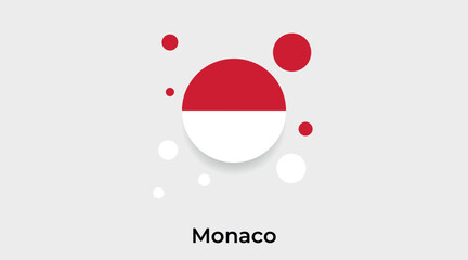Monaco flag bubble circle round shape icon colorful vector illustration