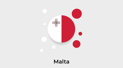 Malta flag bubble circle round shape icon colorful vector illustration - obrazy, fototapety, plakaty