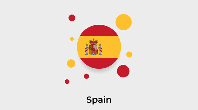 Spain flag bubble circle round shape icon colorful vector illustration