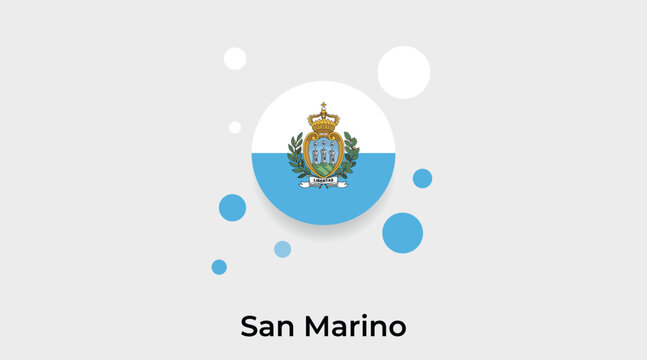 San Marino flag bubble circle round shape icon colorful vector illustration