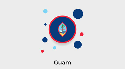 Fototapeta premium Guam flag bubble circle round shape icon colorful vector illustration