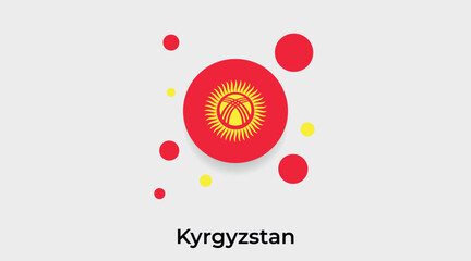 Kyrgyzstan flag bubble circle round shape icon colorful vector illustration