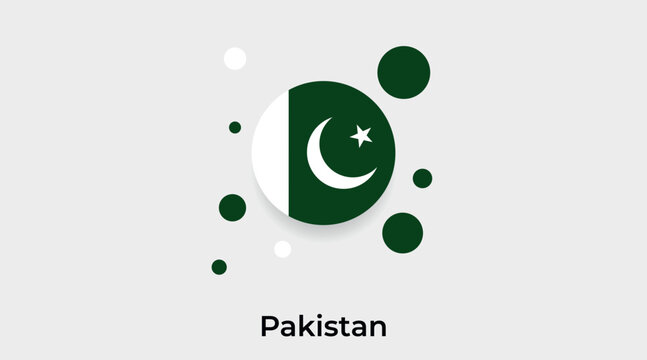 Pakistan flag bubble circle round shape icon colorful vector illustration