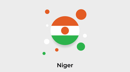 Niger flag bubble circle round shape icon colorful vector illustration