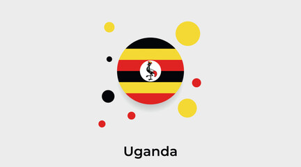 Uganda flag bubble circle round shape icon colorful vector illustration