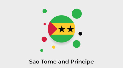 Sao Tome and Principe flag bubble circle round shape icon colorful vector illustration