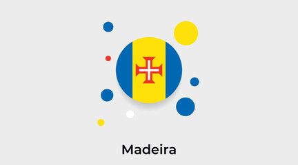 Madeira flag bubble circle round shape icon colorful vector illustration