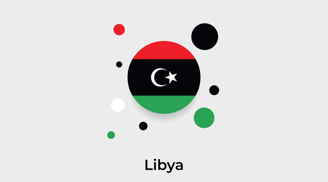 Libya flag bubble circle round shape icon colorful vector illustration