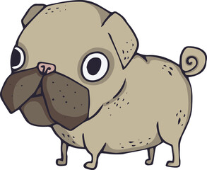 Digital png illustration of beige dog with big eyes on transparent background