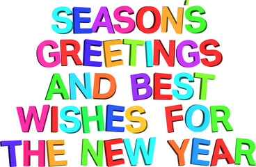 Digital png text of colourful new year's wishes on transparent background