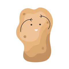 Vector Illustration of Children Healthy Nutrition Concept with a Cute Cartoon Funny Potato. Baby Vegetable Character or Mascot