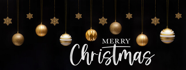 Merry Christmas celebration holiday banner template greeting card panorama with text - Group of...