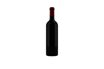 Digital png illustration of black wine bottle on transparent background
