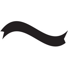 Digital png illustration of black ribbon banner on transparent background