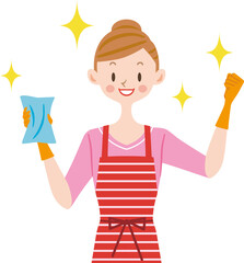 掃除　がんばる主婦