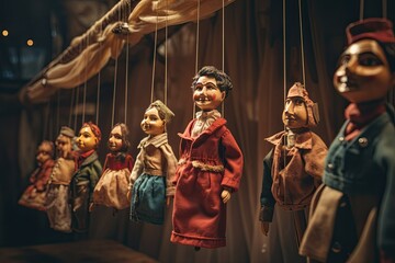 Puppetry marionette background	
 - obrazy, fototapety, plakaty