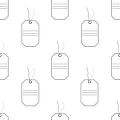 Digital png illustration of black gift labels repeated on transparent background