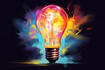 a lightbulb with a tree inside is a stunning and evocative symbol of the power of creativity to transform the world. The lightbulb represents the illumination that comes from new ideas - obrazy, fototapety, plakaty