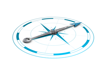 Digital png illustration of blue compass on transparent background