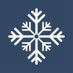 A soft snowflake for sping and winter concept. A white snowflake on isolated dark blue background