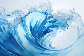 Blue water Spiral liquid splash swirl wave.