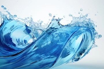 Fotobehang Blue water Spiral liquid splash swirl wave. © Attasit