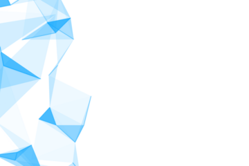 Digital png illustration of blue angular shapes with copy space on transparent background