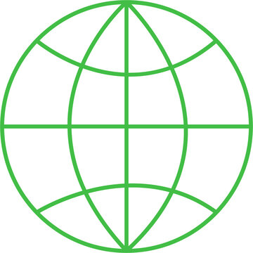 Digital png illustration of green globe with copy space on transparent background