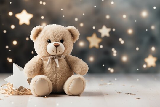 Cute teddy bear background. Generative ai 