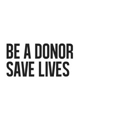 Fototapeta na wymiar Digital png illustration of be a donor save lives text on transparent background