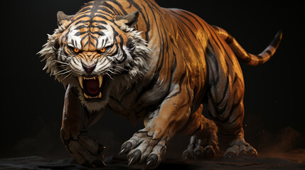 Fototapeta premium Fierce Tiger Wallpaper