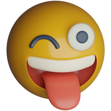 Sticking Out Tongue Emoji 3D Icon