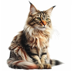 Fototapeta premium Maine Coon cat isolated on white