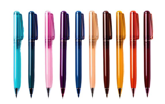 A Real Photo Showcase of Isolated Gel Pens for Artistic Expression Isolated on a Transparent Background PNG.