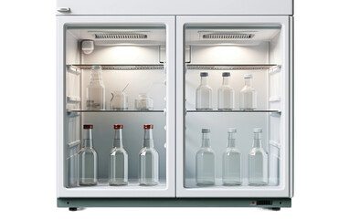 A Real Photo Showcase of an Isolated Lab Refrigerator for Research Storage Isolated on a Transparent Background PNG.