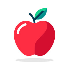 Apple icon. Red symbol of apple in flat style. Vector illustration