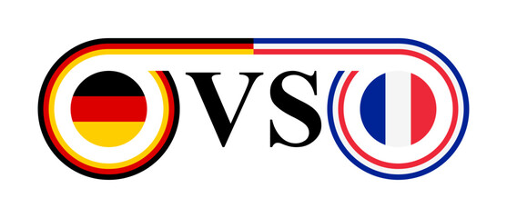 concept between germany vs france. vector illustration isolated on white background