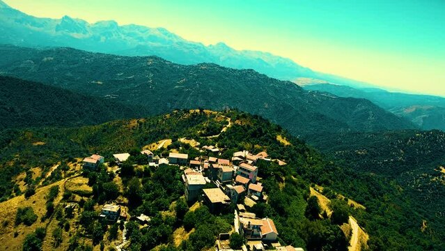 a Berber village at the top of the mountain in Tizi Ouezou Algeria