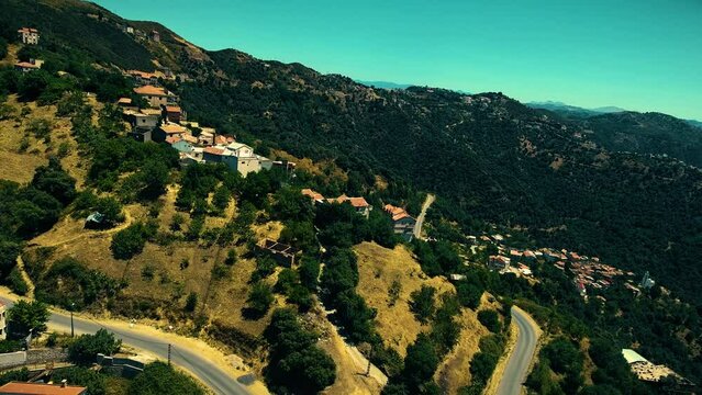 a Berber village at the top of the mountain in Tizi Ouezou Algeria