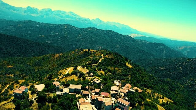 a Berber village at the top of the mountain in Tizi Ouezou Algeria
