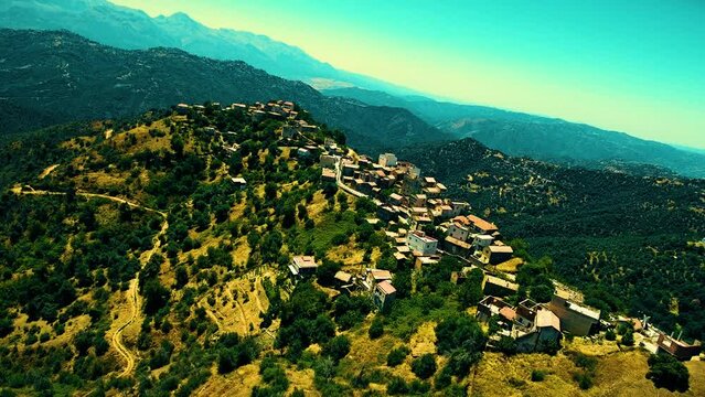 a Berber village at the top of the mountain in Tizi Ouezou Algeria