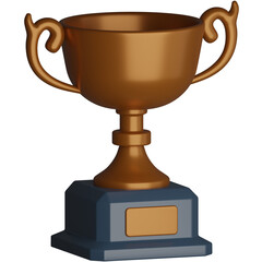 Bronze Trophy 3D Icon