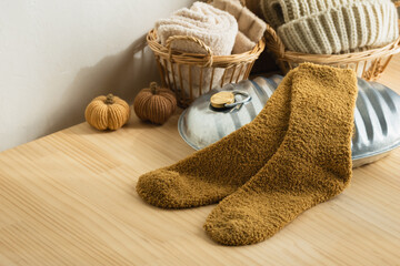 冬の靴下　冷え性対策　足の冷え