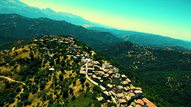 a Berber village at the top of the mountain in Tizi Ouezou Algeria