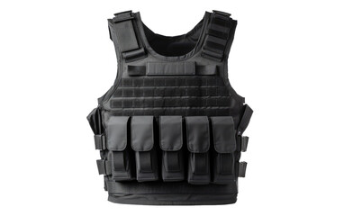 Unveiling the Tactical World of Bulletproof Vests in Imagery Isolated on a Transparent Background PNG. - obrazy, fototapety, plakaty