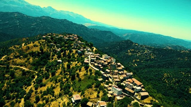 a Berber village at the top of the mountain in Tizi Ouezou Algeria
